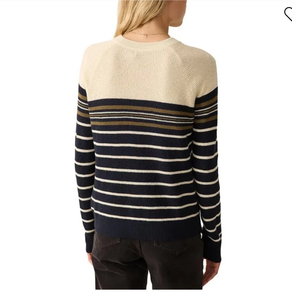 NWT Faherty Throwback Waffle Crewneck Oakland Stripe XL Casual Preppy Staple - Picture 4 of 9